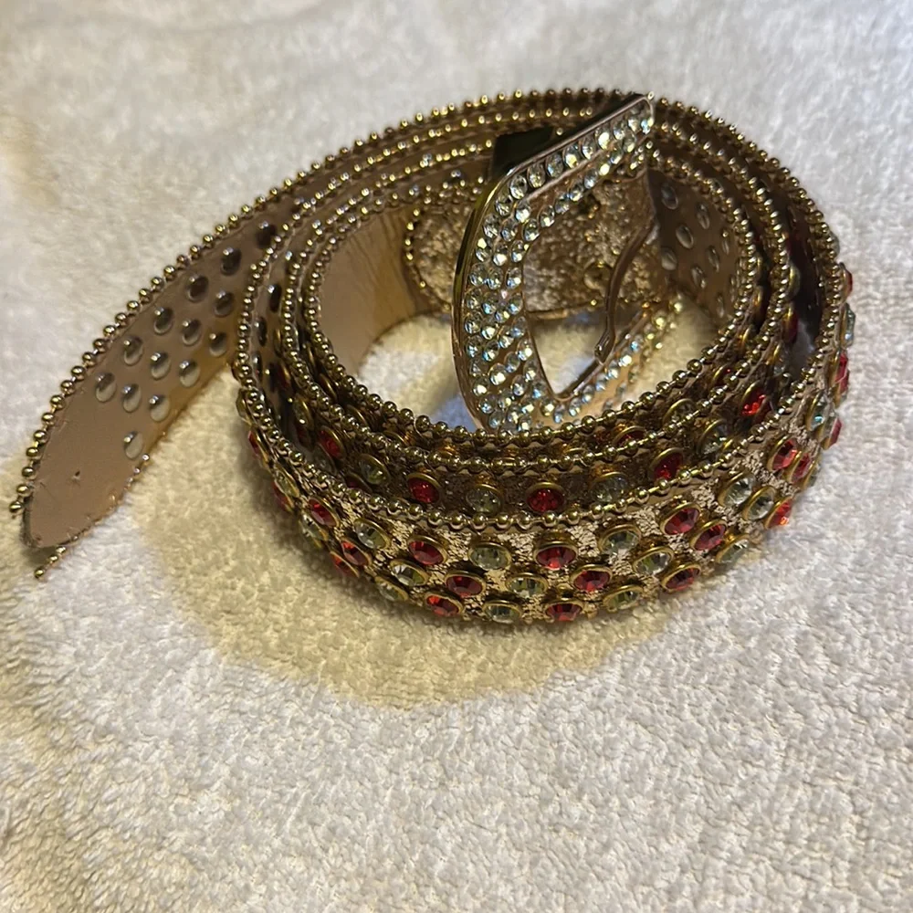 Red Rhinestone Belt - Picture 2 of 3